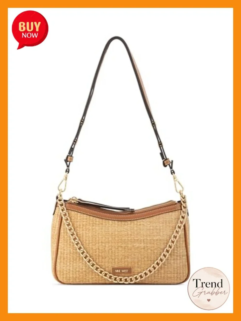 Nine West Convertible Shoulder Hobo Faux Leather Bag